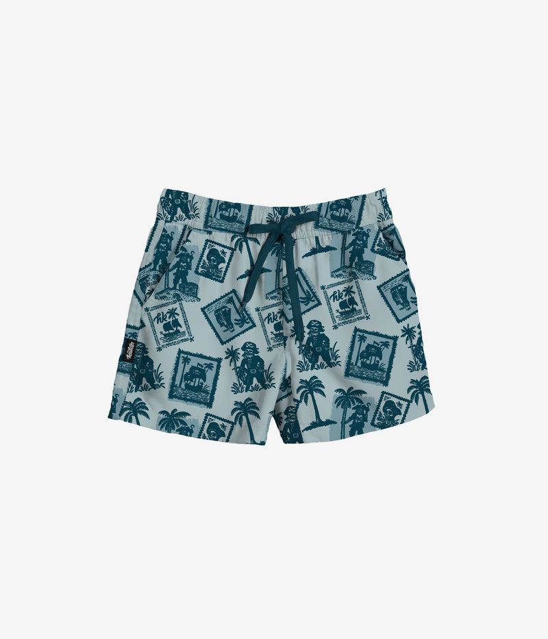 Ahoy, Matey! 4-Way Stretch Boardshort - Dusty Aqua