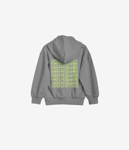 Back Neon Hoodie - Grey Mix