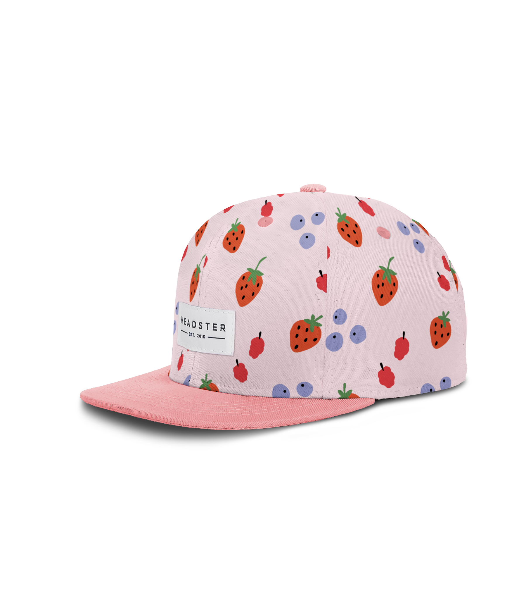 Berry bliss Snapback Hat Strawberry Blueberry Raspberry Cap for kids Pink blue red