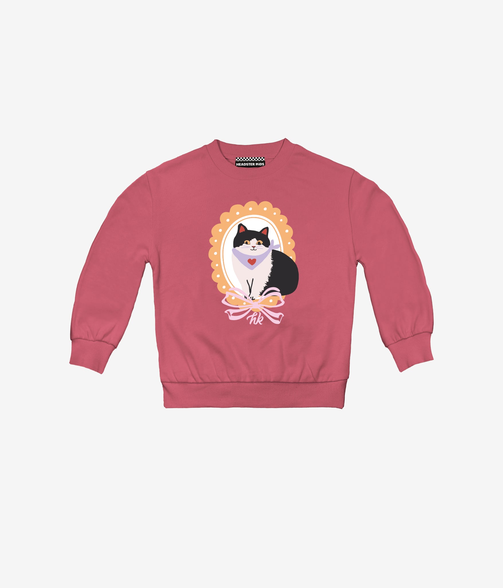 Kitty Charm Crewneck - Clay Rose