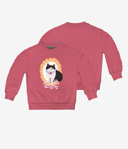 Kitty Charm Crewneck - Clay Rose