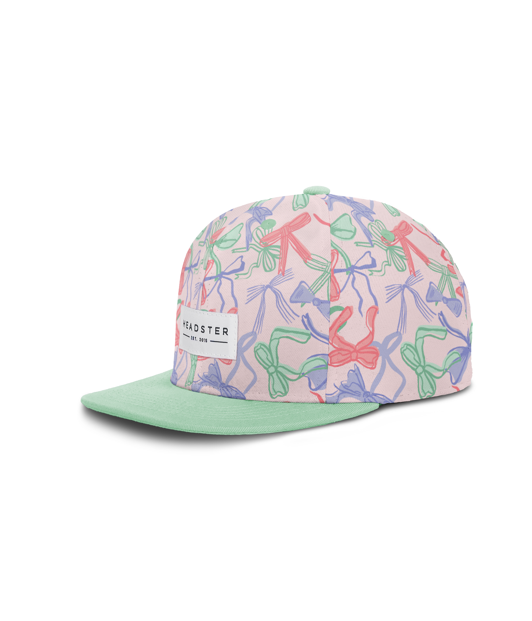 Mademoiselle Snapback Hat Ribbons Cap for kids Pink blue green