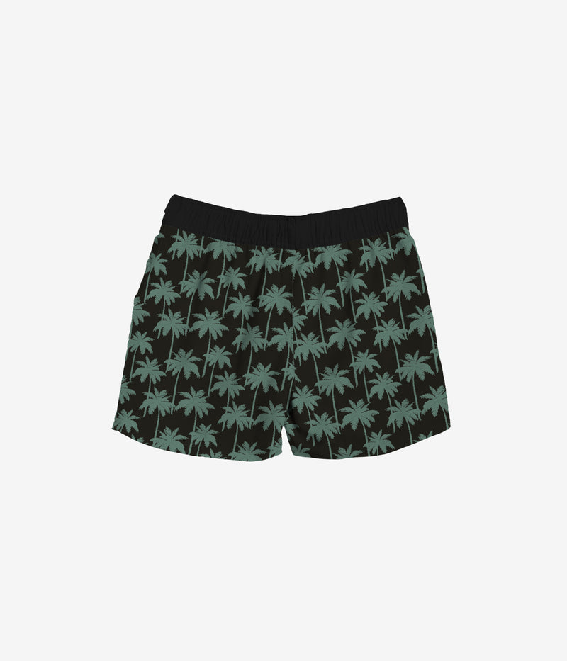 Midnight Palms 4-Way Stretch Boardshort - Black