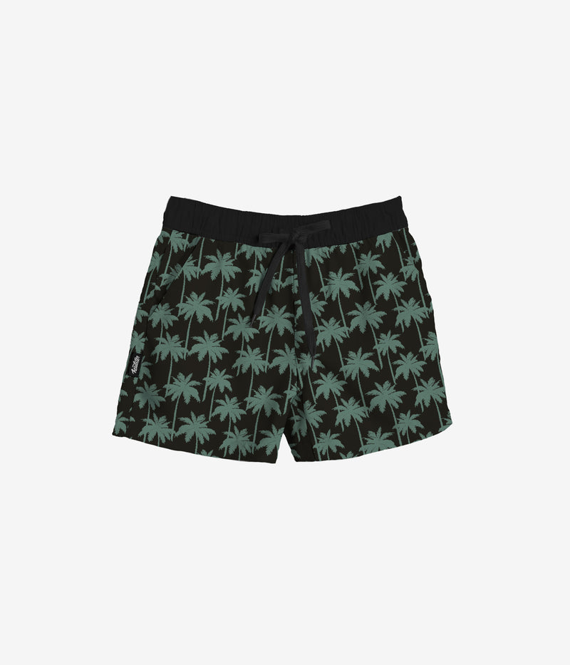 Midnight Palms 4-Way Stretch Boardshort - Black