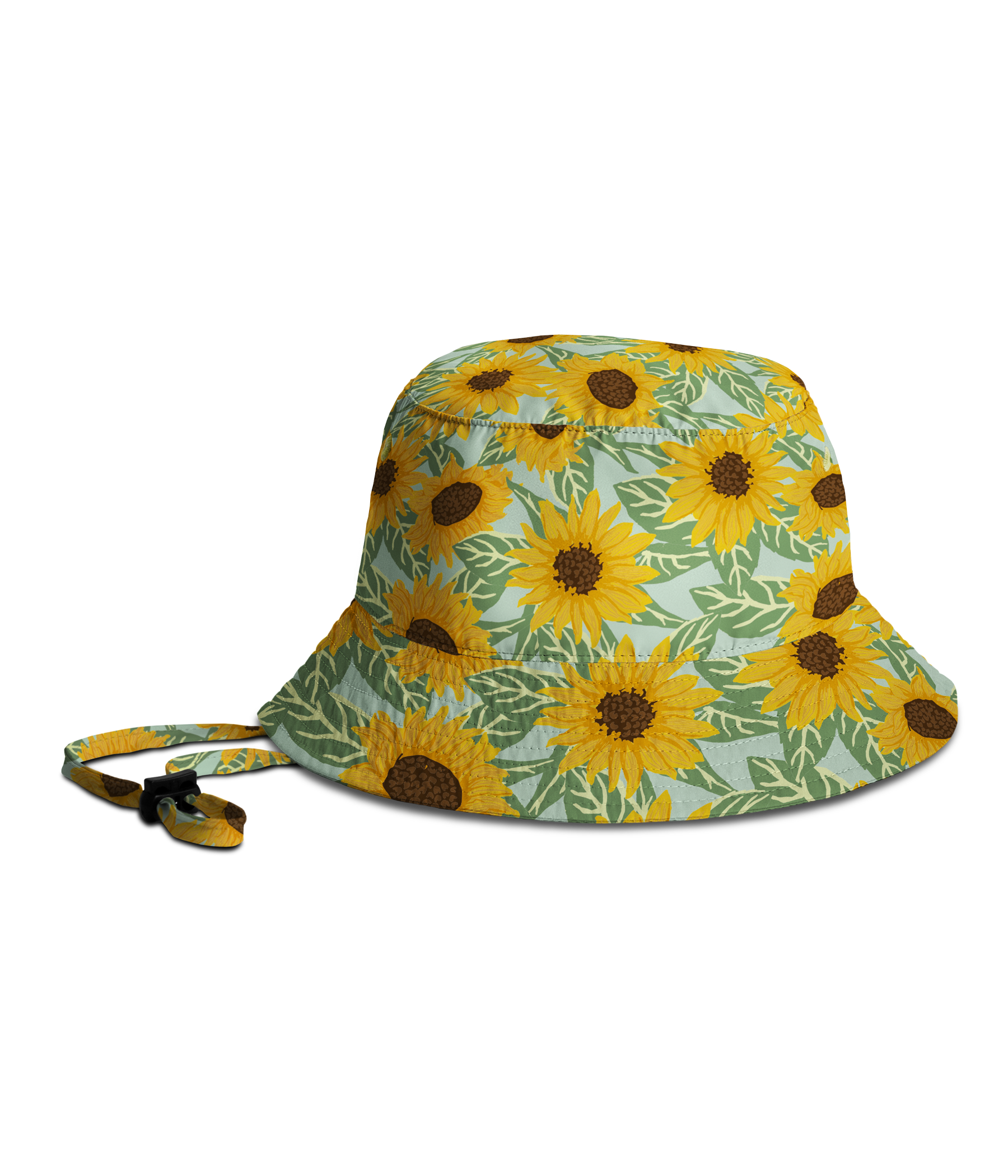 Sunny Seeds bucket Hat sunflower for kids yellow green baby blue