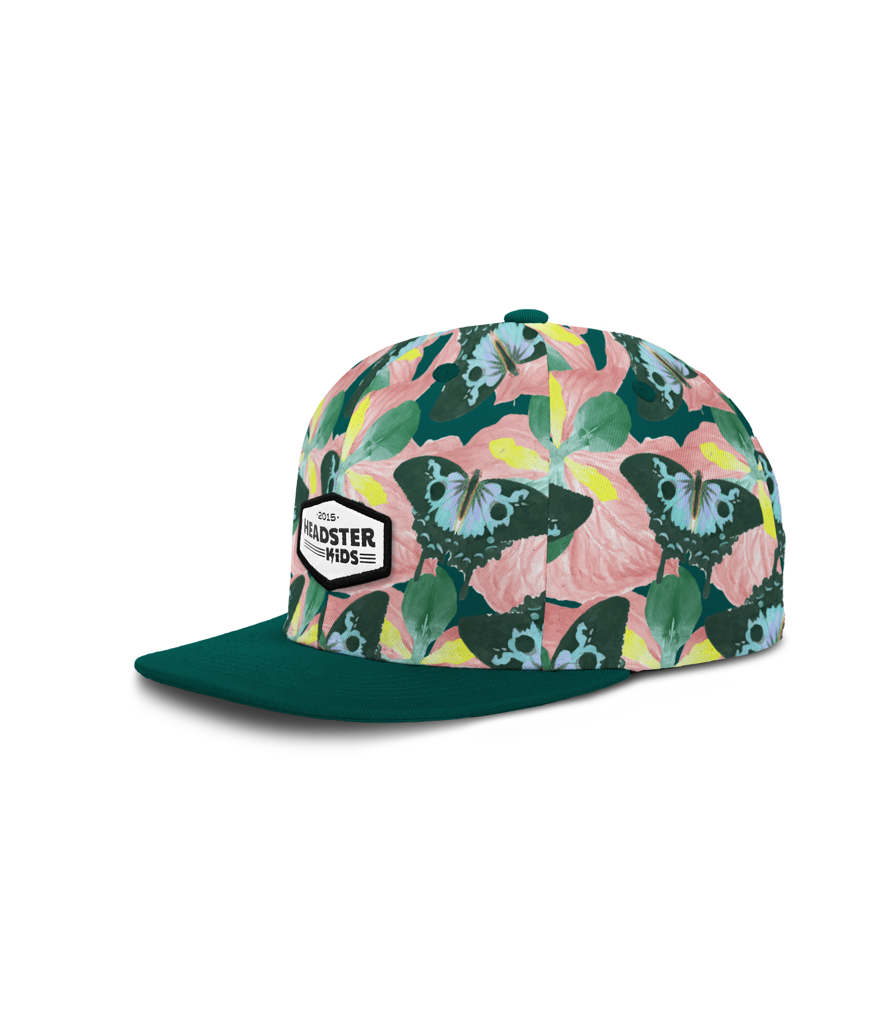 Sunrise Wings Snapback Hat butterflies Cap for kids Pink green baby blue