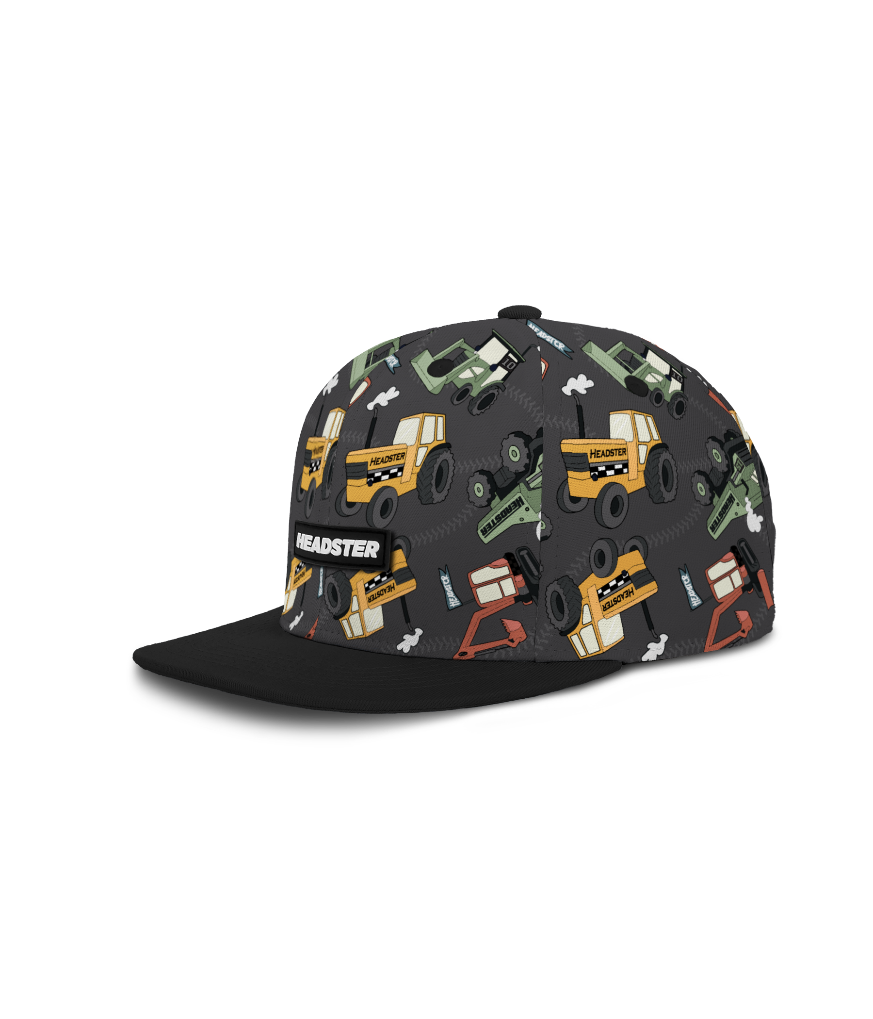 Under construction Snapback Cap Hat for kids tractors trucks farm black