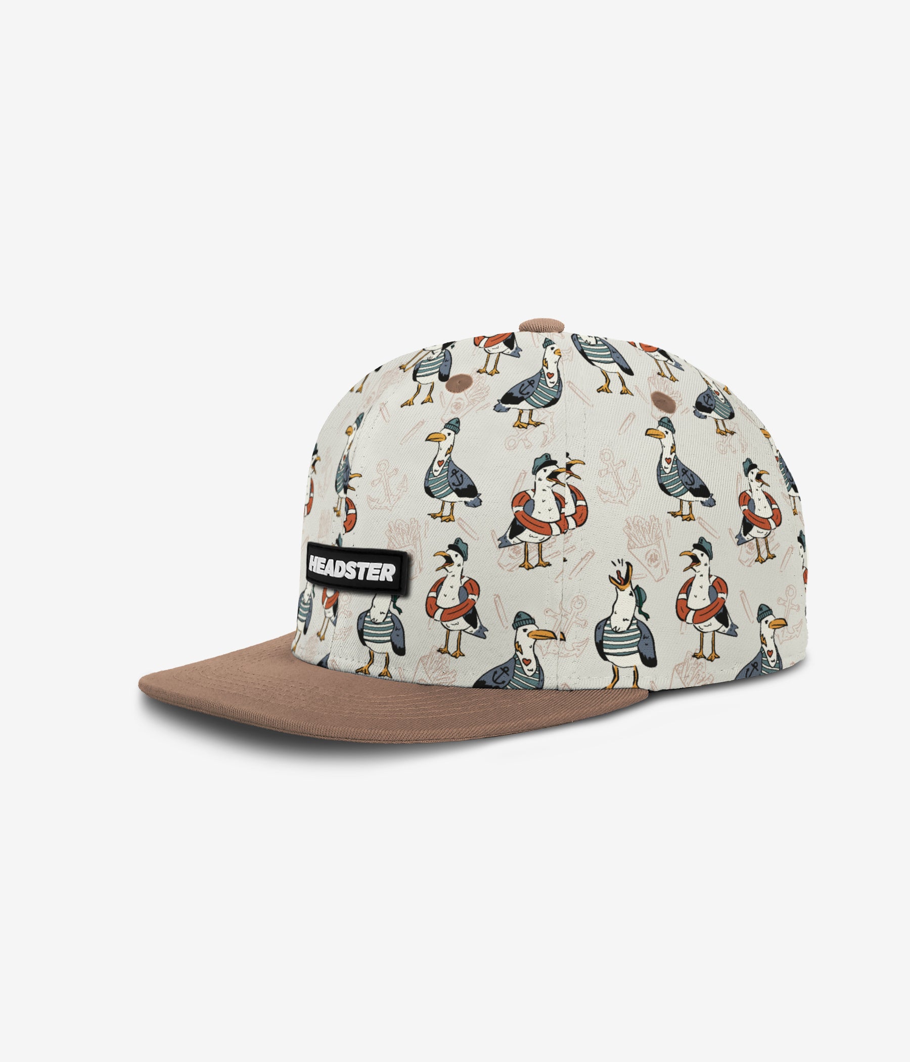 Captain Seagull Snapback - White Sand cap for babies and kids by Headster Kids