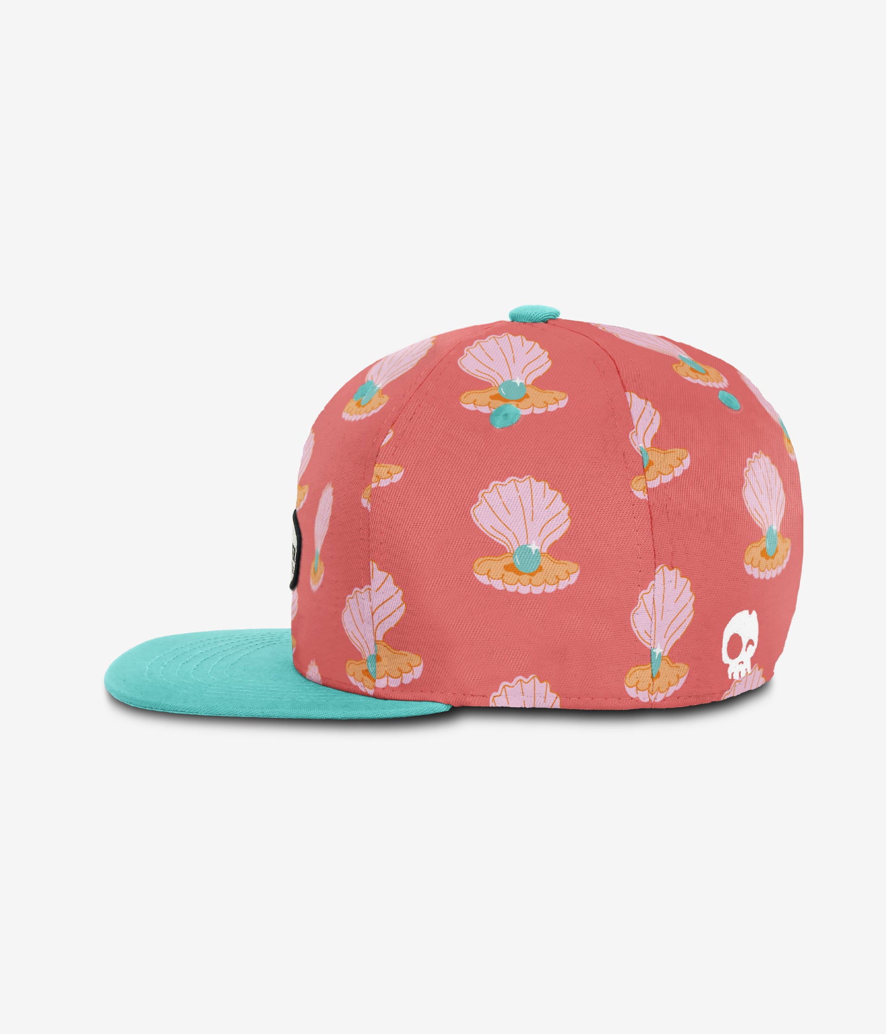 Girly Pearl Snapback - Coral Love cap for babies and kids, product view 3