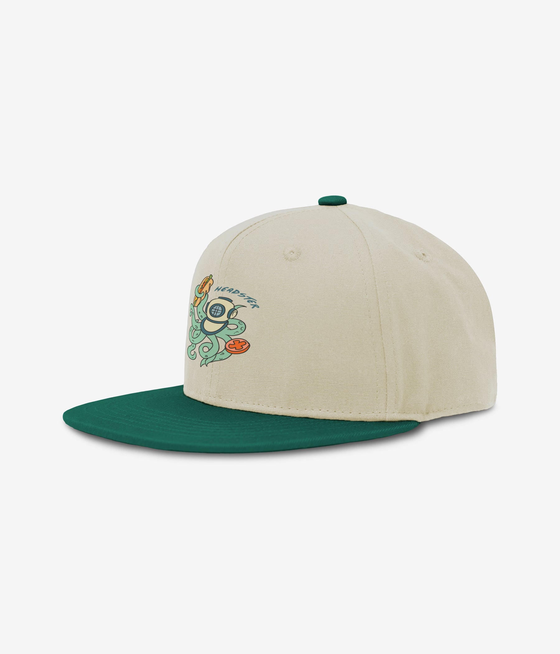 Lunch Kraken Snapback - Pale Beige cap for babies and kids by Headster Kids