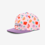 Painted Flowers Snapback - Powder Pink cap for babies and kids by Headster Kids