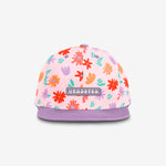 Painted Flowers Snapback - Powder Pink cap for babies and kids, product view 2
