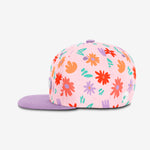 Painted Flowers Snapback - Powder Pink cap for babies and kids, product view 3