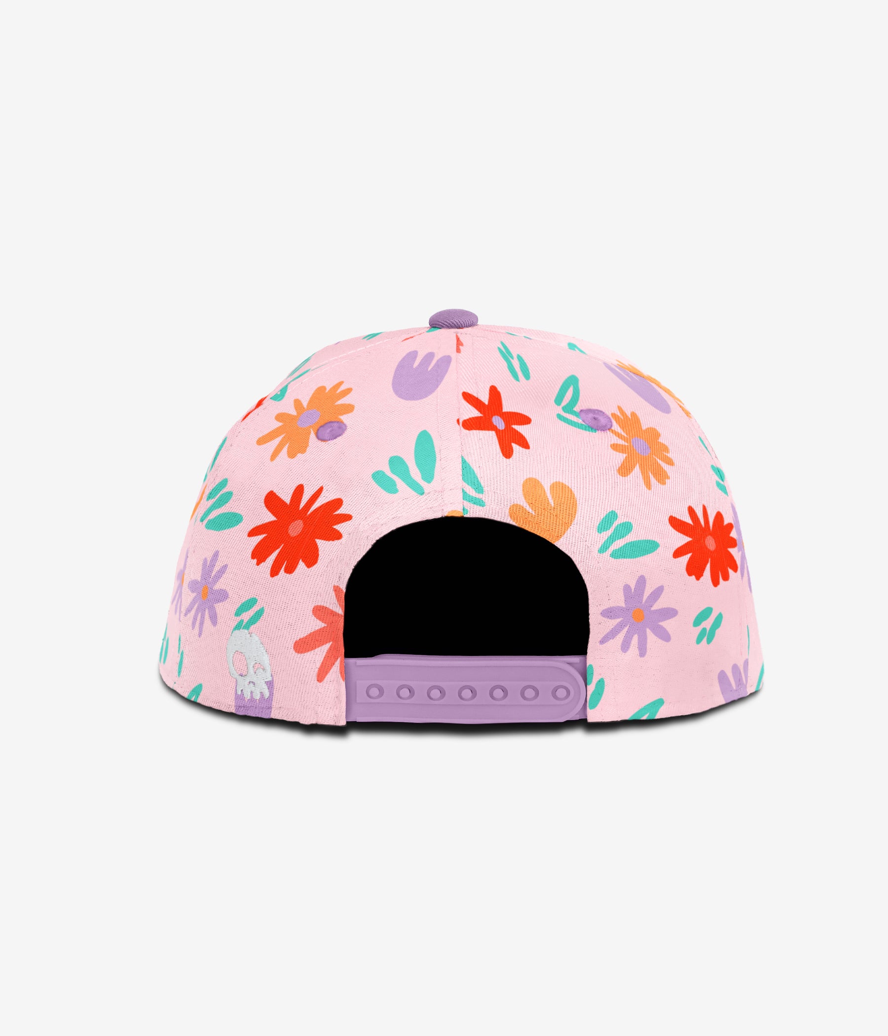 Painted Flowers Snapback - Powder Pink cap for babies and kids, product view 4