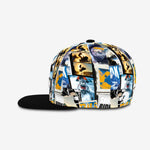 Back view of the Snowy Trails black kids snapback with adjustable closure
