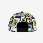 Detail view of the Snowy Trails black kids snapback cap