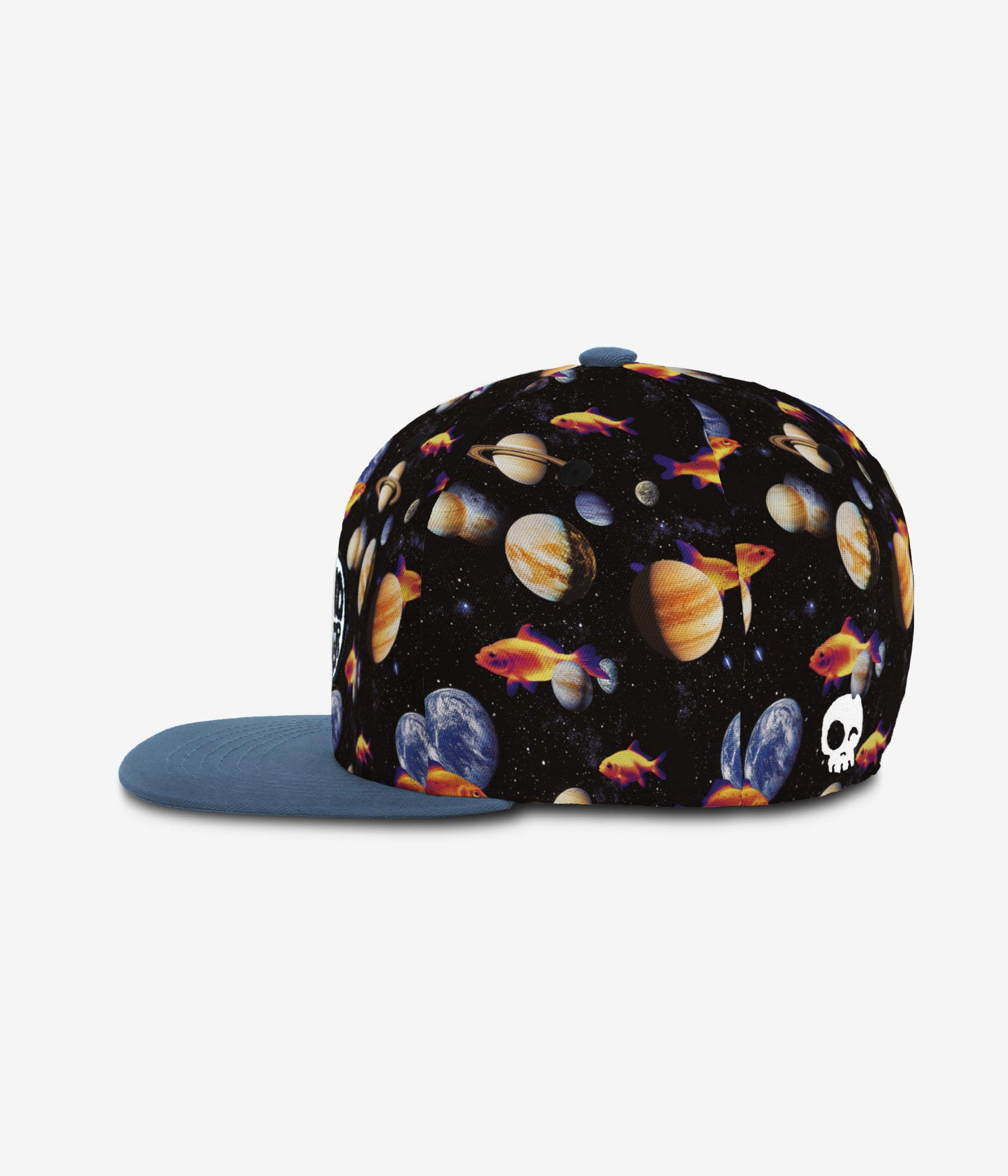 Space Fish Snapback - Black cap for babies and kids, product view 3