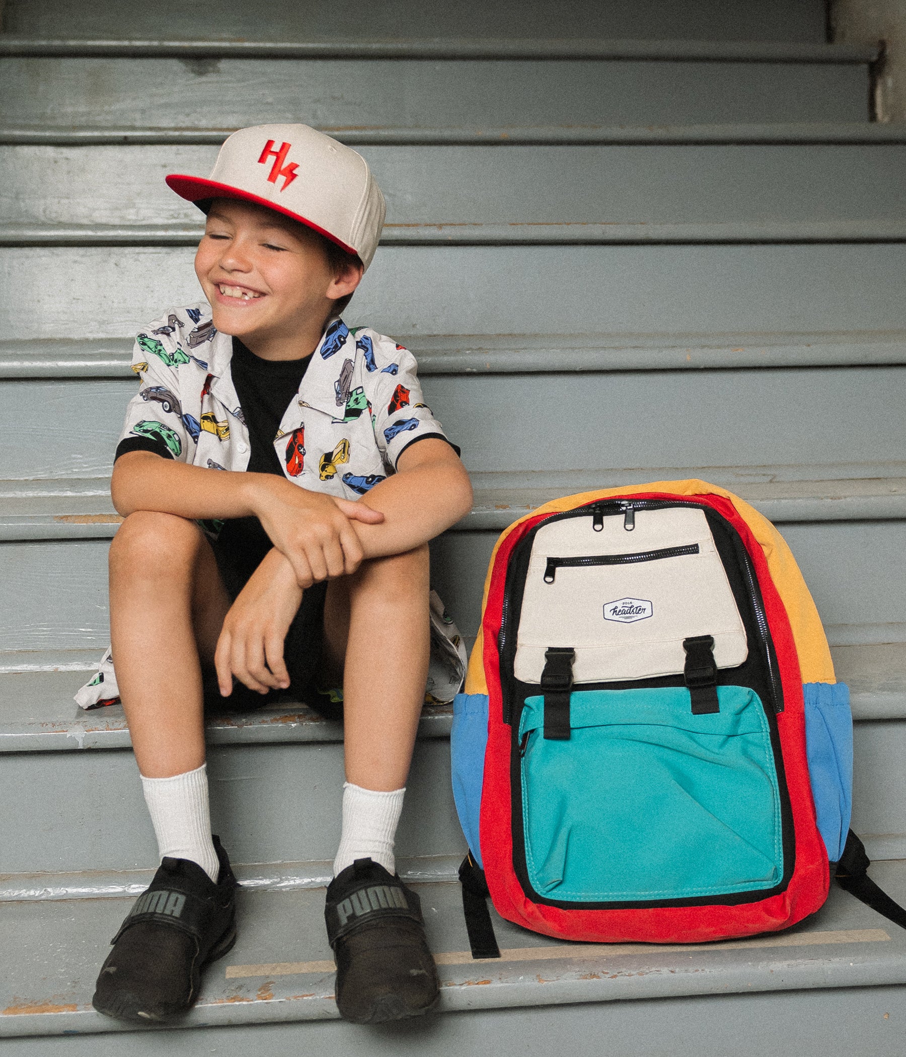 Stadium Snapback - Cherry Tomato cap for babies and kids, product view 5