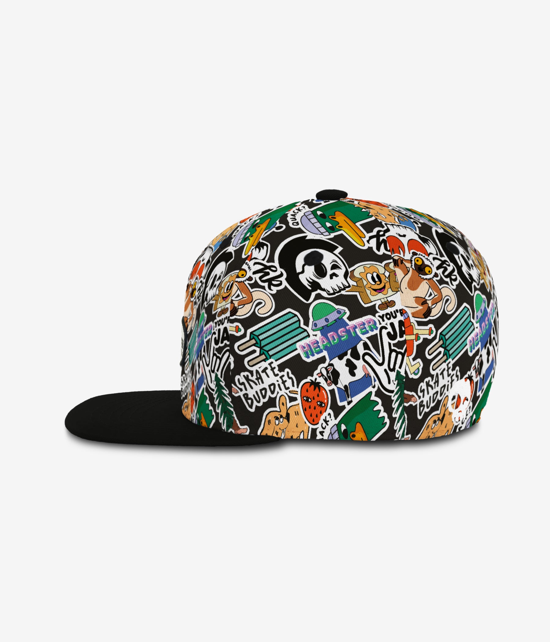 Sticking Around Snapback - Black cap for babies and kids, product view 3