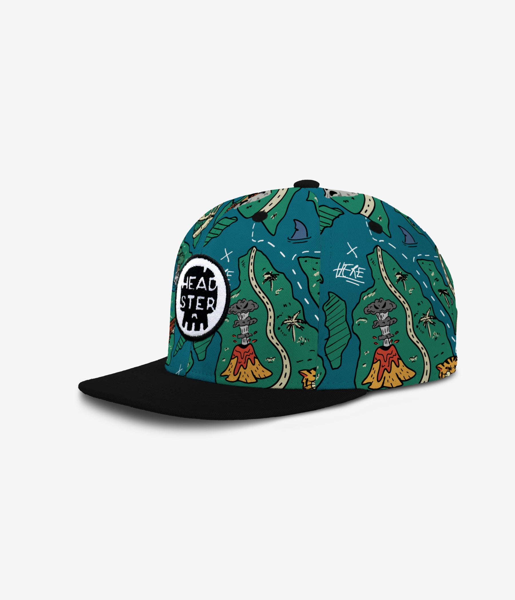 Treasure Map Snapback - Teal Steal cap for babies and kids by Headster Kids