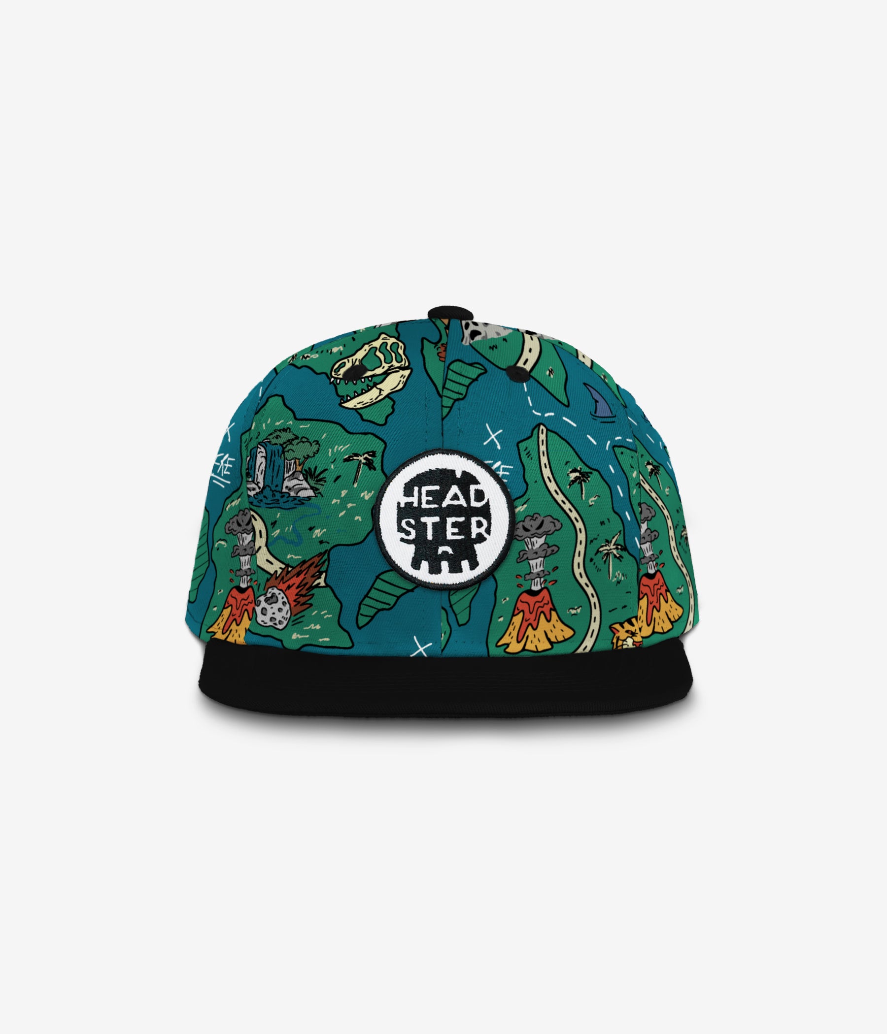Treasure Map Snapback - Teal Steal cap for babies and kids, product view 2