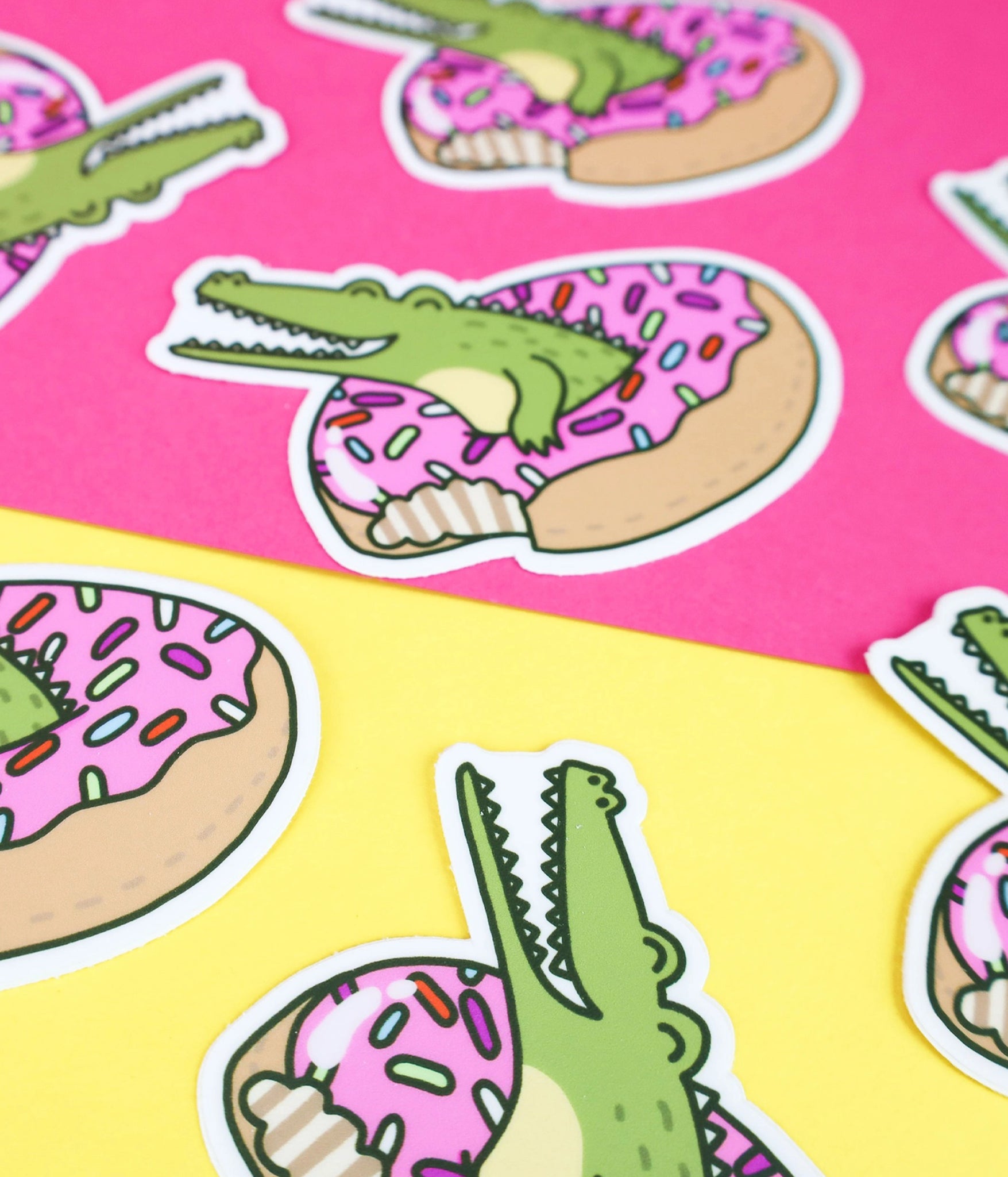 Donut alligator sticker