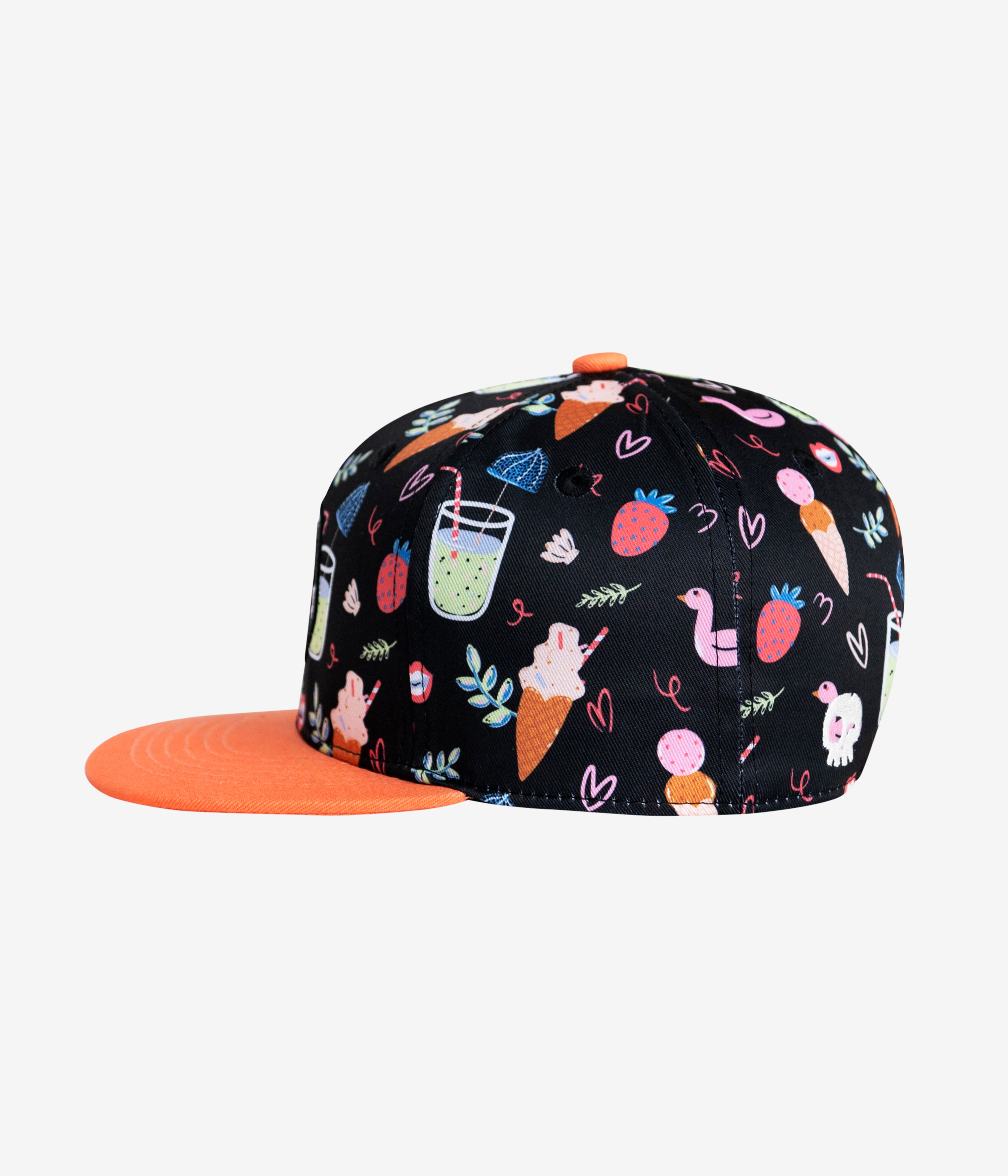 Poolside Snapback Black cap for babies and kids, product view 3