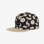 Smiley Snapback Black cap for babies and kids by Headster Kids