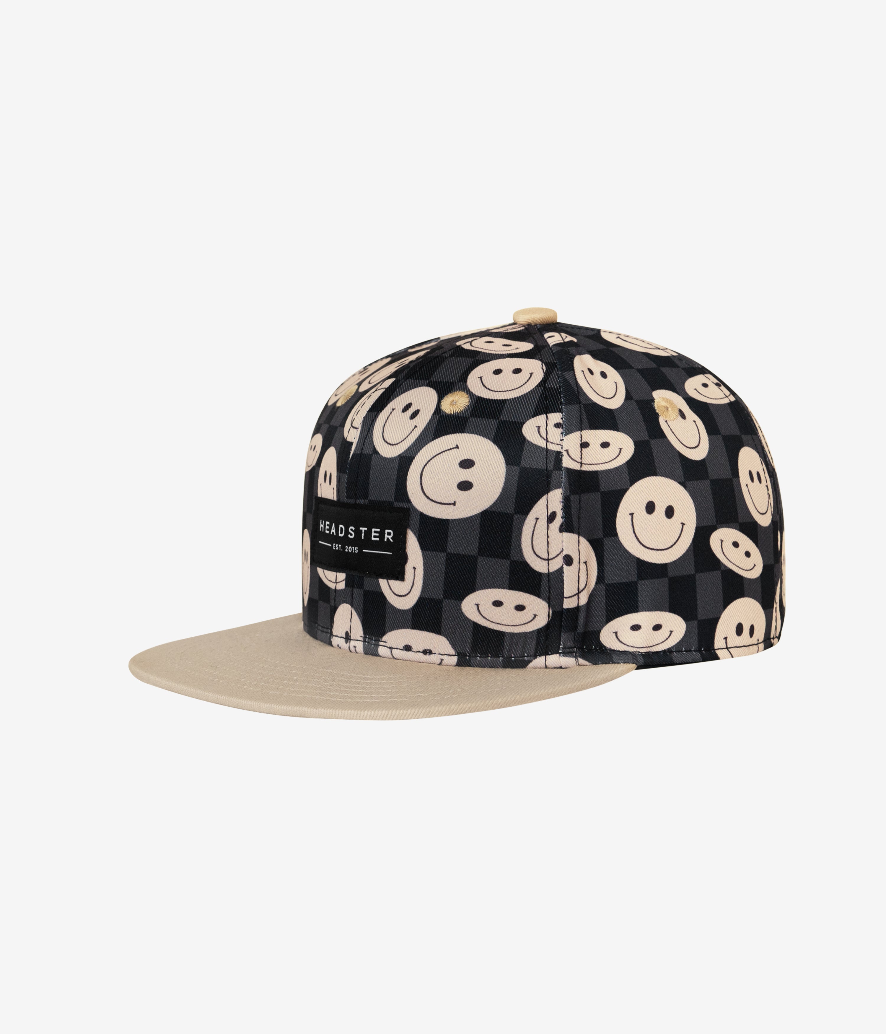 Smiley Snapback Black cap for babies and kids by Headster Kids
