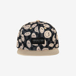 Smiley Snapback Black cap for babies and kids, product view 2